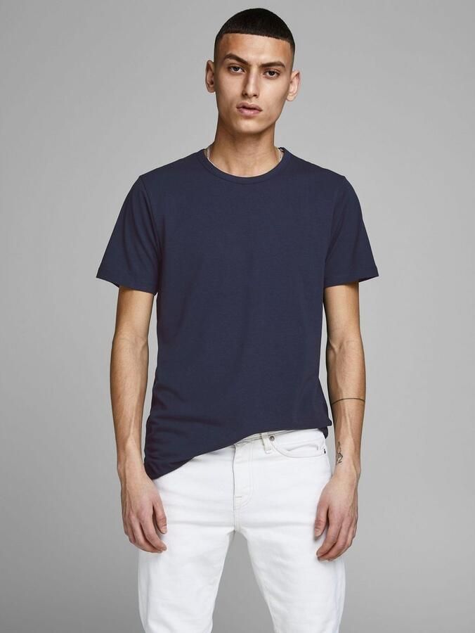 Jack & Jones T-shirt JJEBASIC met smalle pasvorm voor elke dag effen modieus smal katoenmix ronde hals - Foto 6
