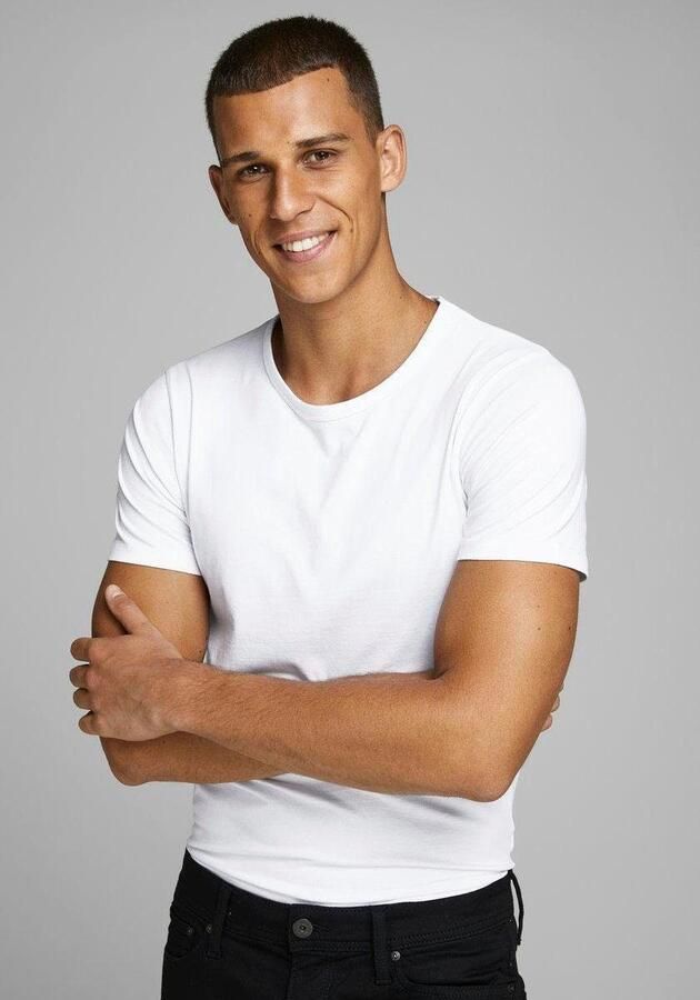 Jack & Jones T-shirt JJEBASIC met smalle pasvorm voor elke dag effen modieus smal katoenmix ronde hals - Foto 11