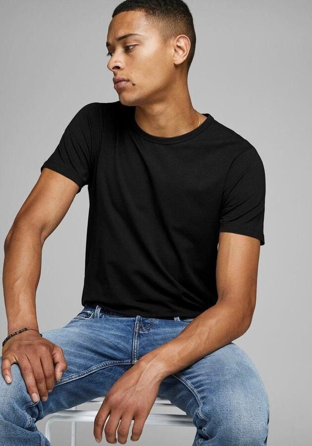 Jack & Jones T-shirt JJEBASIC met smalle pasvorm voor elke dag effen modieus smal katoenmix ronde hals - Foto 8