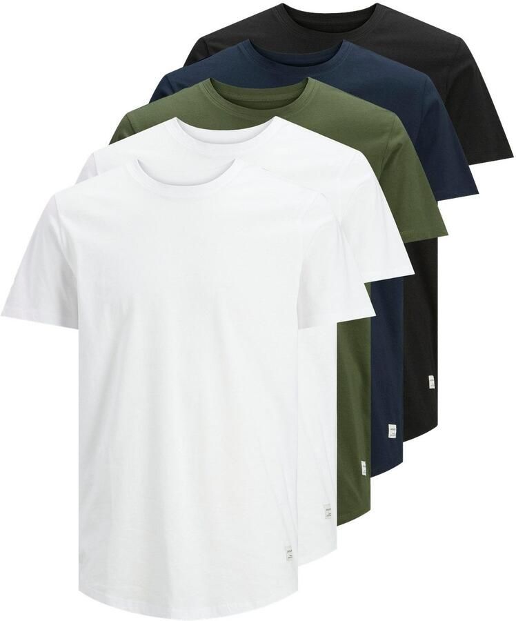 Jack & Jones T-shirt JJENOA TEE SS CREW NECK 5PK MP NOOS (5-delig Set van 5) - Foto 2