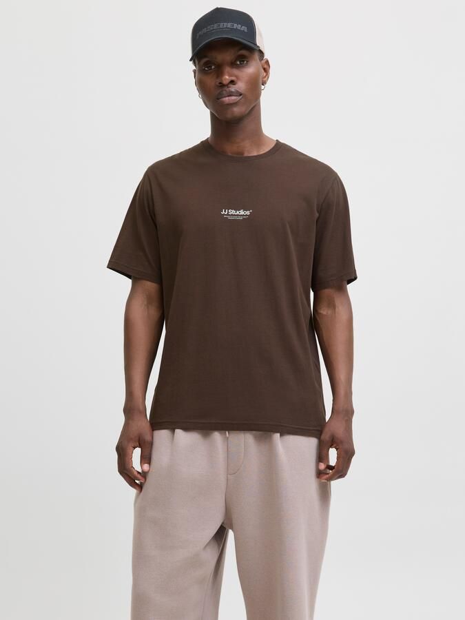 JACK & JONES ESSENTIALS relaxed T-shirt donkerbruin - Foto 4