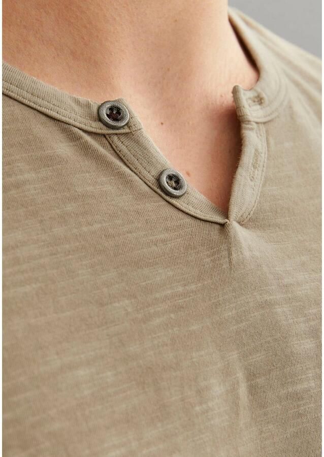 Jack & jones T-Shirt met Split Neck en Slubstof Brown Heren - Foto 3