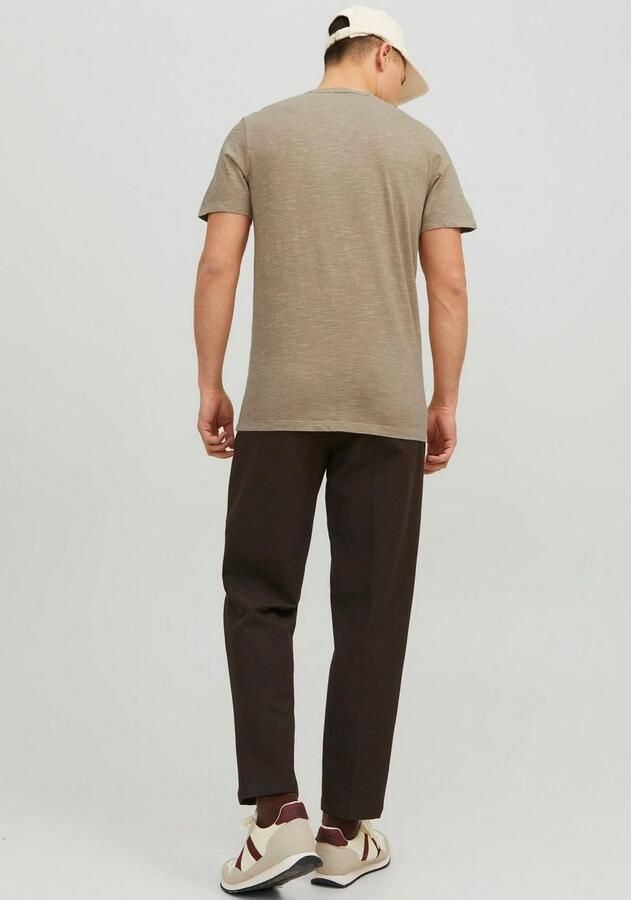 Jack & jones T-Shirt met Split Neck en Slubstof Brown Heren - Foto 6