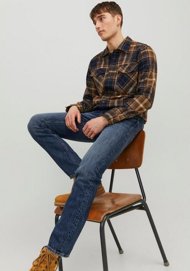 JACK & JONES JEANS INTELLIGENCE tapered fit jeans JJIMIKE JJORIGINAL SBD 551 medium blue - Foto 5