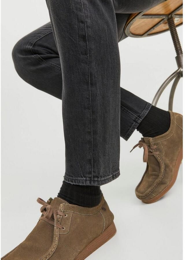 JACK & JONES JEANS INTELLIGENCE taperd fit jeans JJIMIKE JJORIGINAL zwart