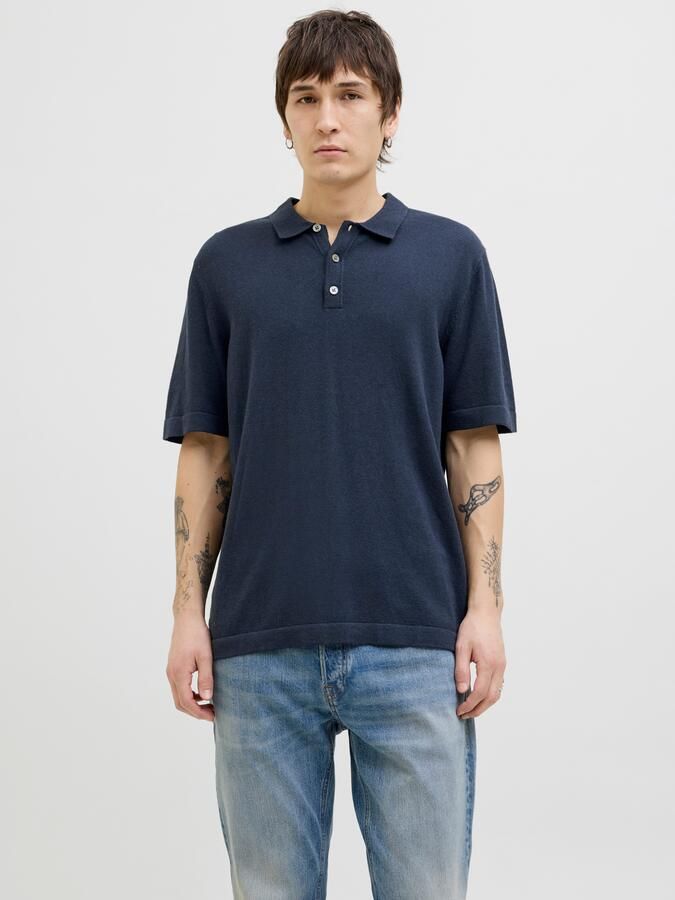 Jack & Jones Trui met korte mouwen JJEEMIL KNIT RELAXED POLO SS SN - Foto 7
