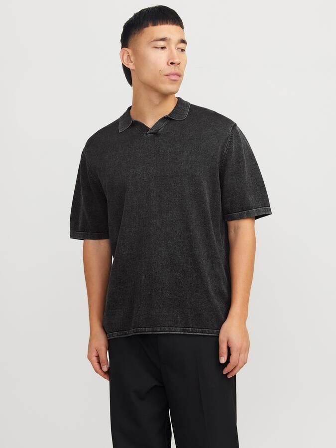 Jack & Jones Trui met korte mouwen JJELEO KNIT POLO SS LN - Foto 7