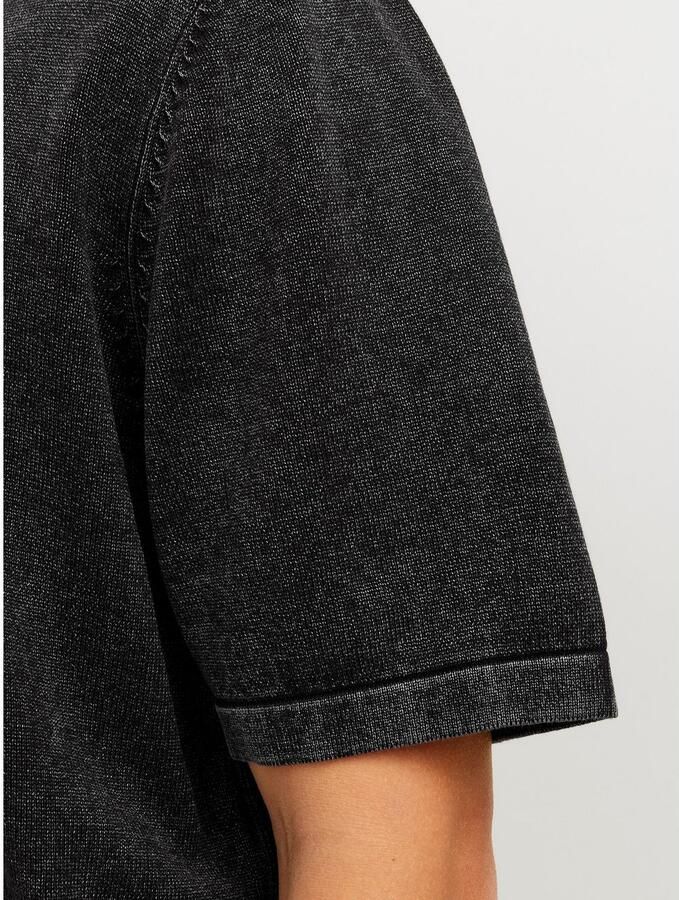 Jack & Jones Trui met korte mouwen JJELEO KNIT POLO SS LN - Foto 3