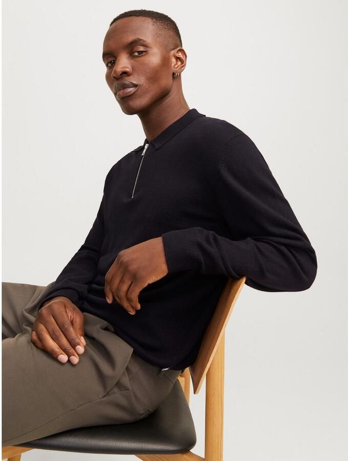 Jack & Jones Trui met polokraag JJEEMIL KNIT POLO HALF ZIP LS NOOS - Foto 3