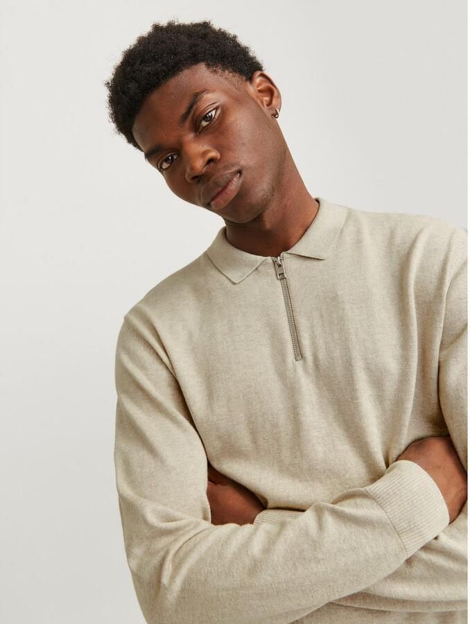 Jack & Jones Trui met polokraag JJEEMIL KNIT POLO HALF ZIP LS NOOS - Foto 4