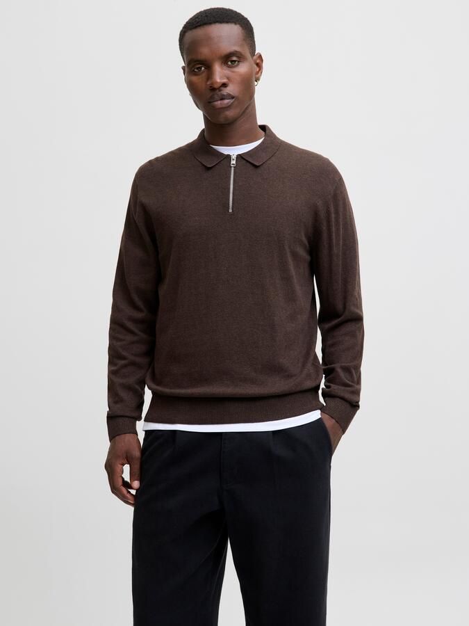 Jack & Jones Trui met polokraag JJEEMIL KNIT POLO HALF ZIP LS NOOS - Foto 8