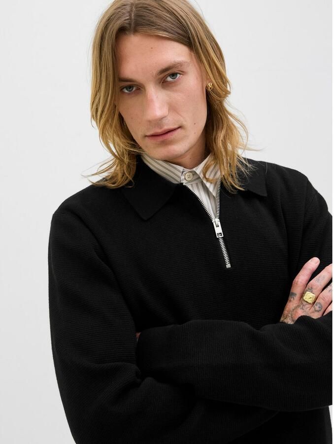 Jack & Jones Trui met polokraag JPRBLAMILANO STITCH KNIT ZIP POLO SN - Foto 2