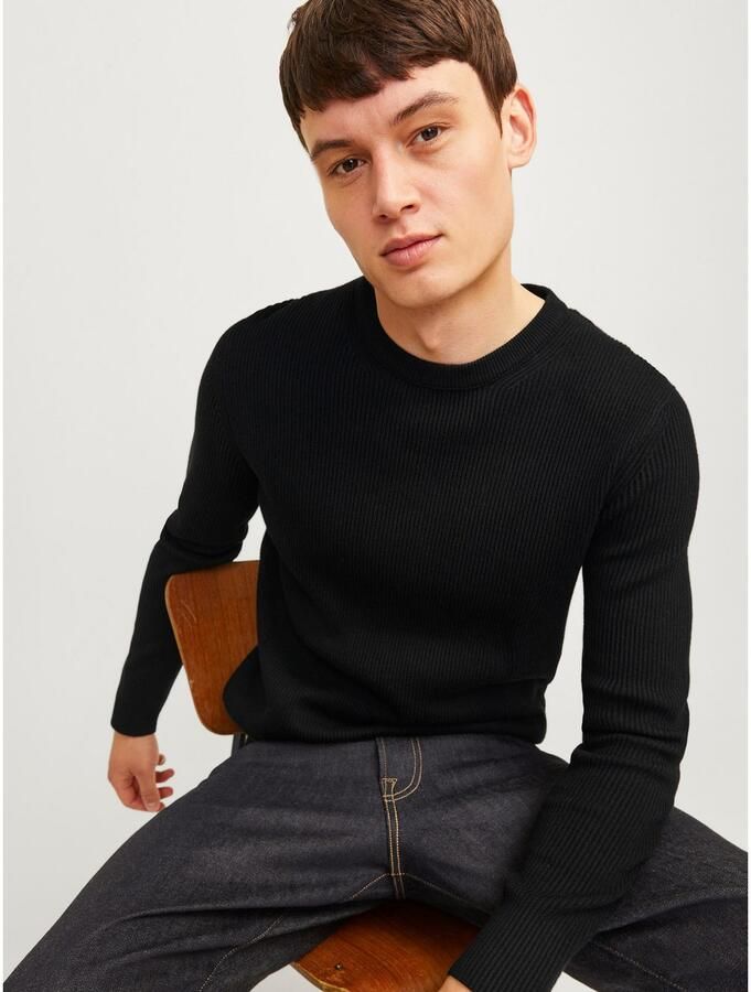 Jack & Jones Trui met ronde hals JJEPERFECT – Trui met onderhoudsvriendelijke kwaliteit structure fit - Foto 3