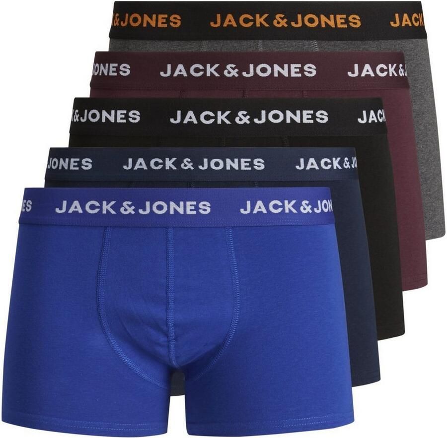 Jack & Jones Trunk JACBLACK – Vormvaste boxershorts met elastische band (set 5 stuks)