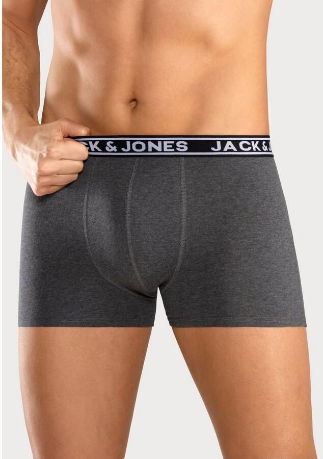 Jack & Jones Trunk JACCRISP in 6-pack met logoband en stretchcomfort effen met kleuraccent modieus nauwsluitend katoenmix (set 6 stuks)