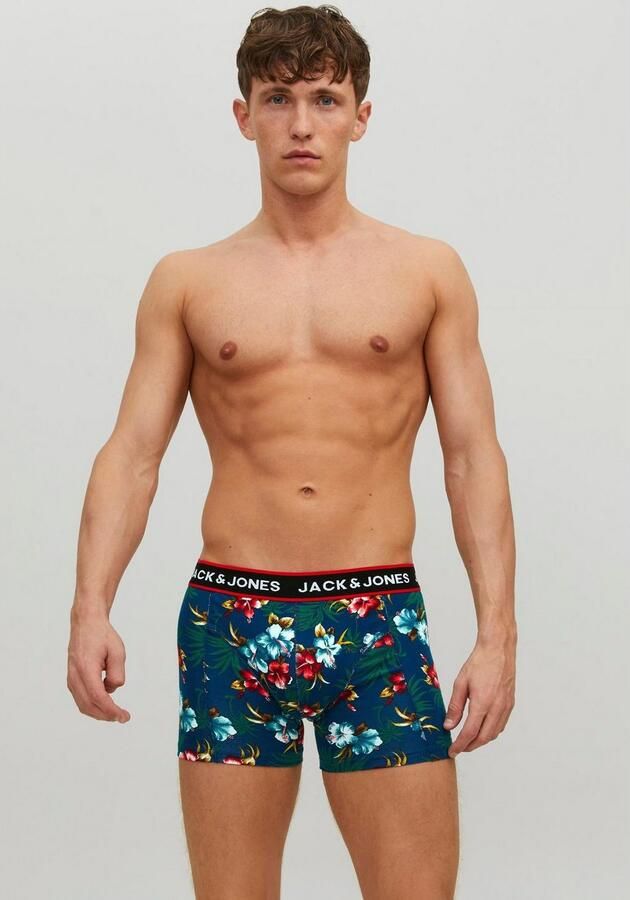 Jack & Jones Trunk JACFLOWER met bloemenprint en elastische band bedrukt modieus nauwsluitend katoenmix boorden (set 3 stuks) - Foto 6