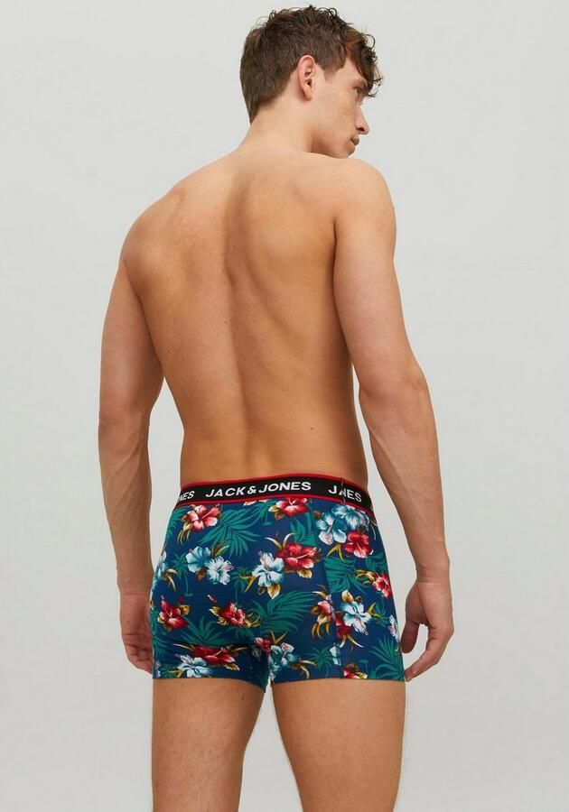 Jack & Jones Trunk JACFLOWER met bloemenprint en elastische band bedrukt modieus nauwsluitend katoenmix boorden (set 3 stuks) - Foto 7