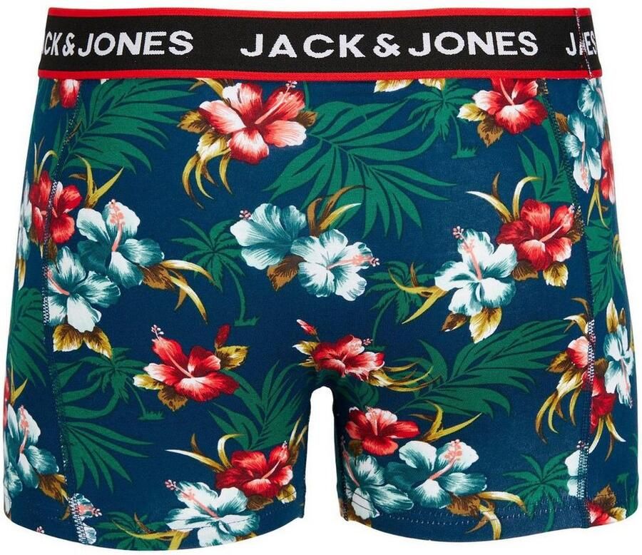 Jack & Jones Trunk JACFLOWER met bloemenprint en elastische band bedrukt modieus nauwsluitend katoenmix boorden (set 3 stuks) - Foto 2