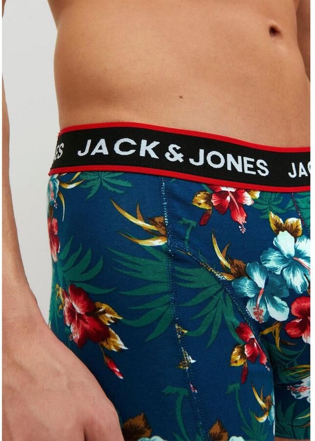 Jack & Jones Trunk JACFLOWER met bloemenprint en elastische band bedrukt modieus nauwsluitend katoenmix boorden (set 3 stuks) - Foto 3