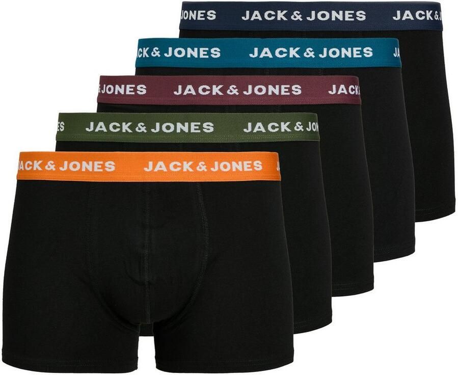 Jack & Jones Trunk JACOLIVER – Elastische boxershorts met stretch en band (set 5 stuks)