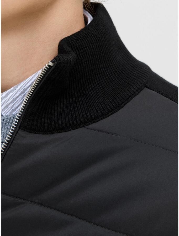 Jack & jones Gebreid jack met doorgestikte naden en opstaande kraag