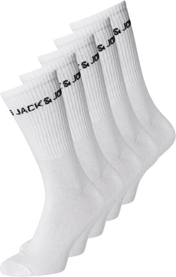 Jack & Jones Junior Tennissokken JACBASIC LOGO TENNISSOCK 5 PACK NOOS JNR (set 5 paar)