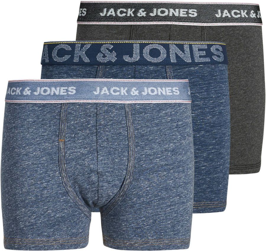 Jack & jones JUNIOR boxershort set van 3 donkerblauw Jongens Stretchkatoen 140