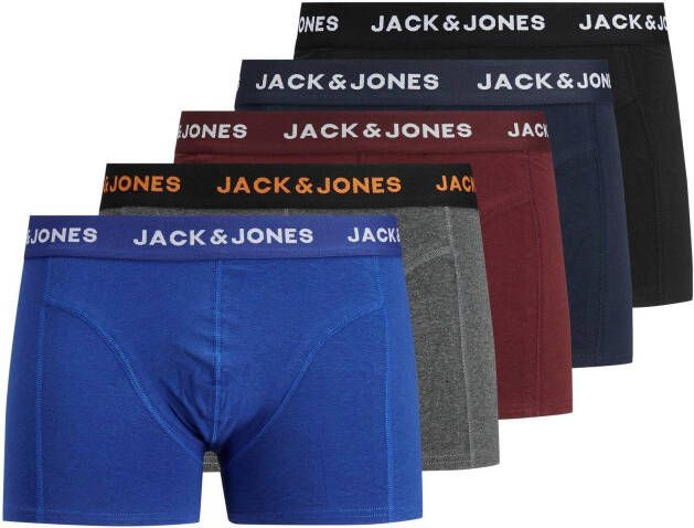 JACK & JONES JUNIOR boxershort JACBLACK set van 5 zwart blauw rood
