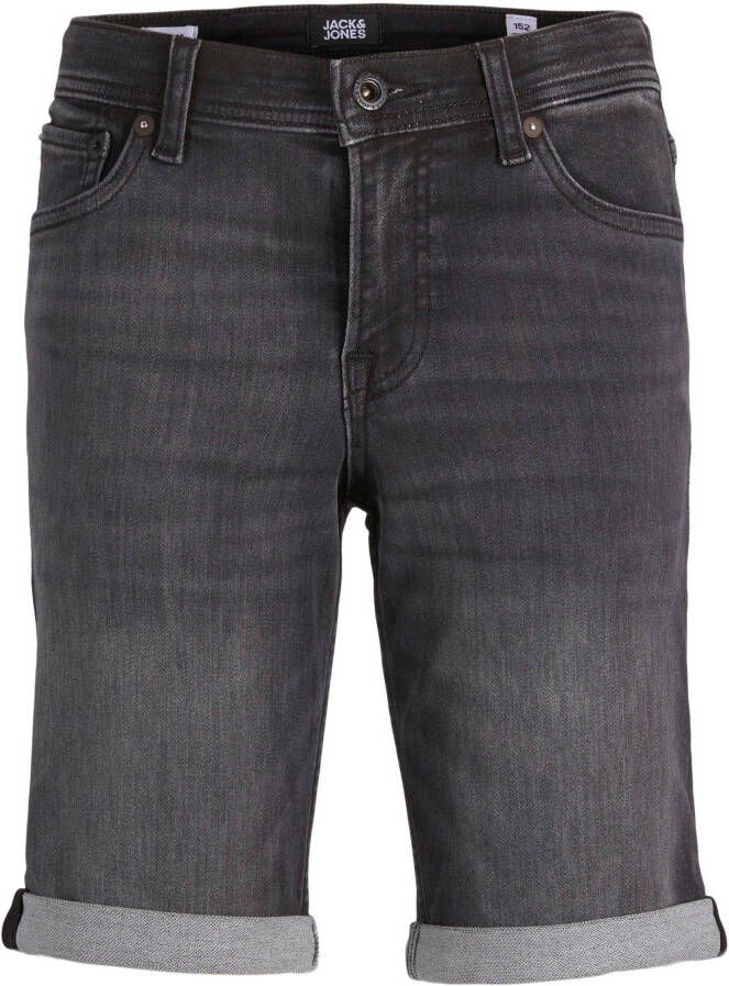Jack & jones JUNIOR regular fit short JJIRICK JJIORG black denim Korte broek Zwart Jongens Katoen 128