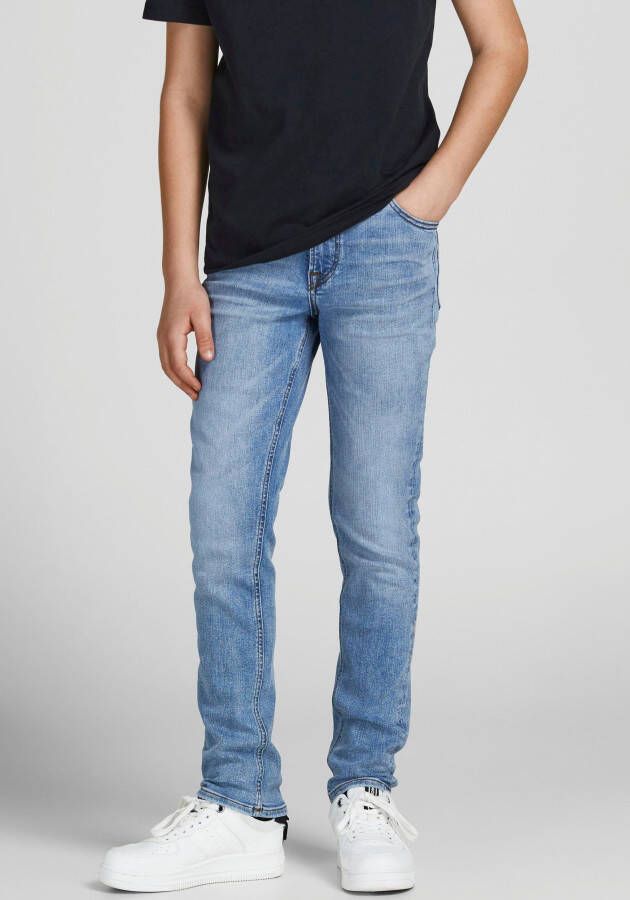 Jack & Jones Junior Slim fit jeans JJIGLENN JJORIGINAL AM 269 NOOS JNR met destroyed-effect