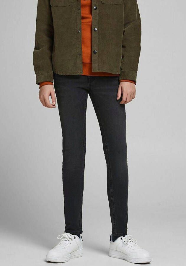 Jack & jones JUNIOR skinny fit jeans Idan zwart Jongens Stretchdenim Effen 128 - Foto 2