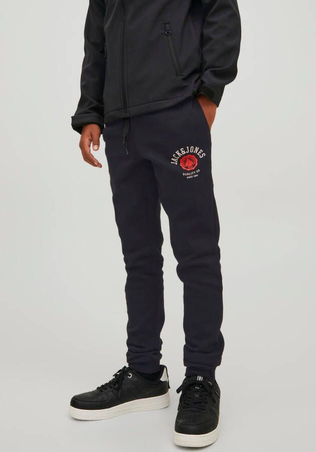 Jack & jones JUNIOR regular fit joggingbroek JPSTLOGO met logo zwart Jongens Sweat 140