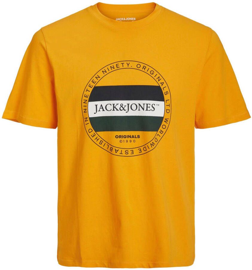 Jack & jones JUNIOR T-shirt JORCODYY met printopdruk geel Jongens Katoen Ronde hals 152