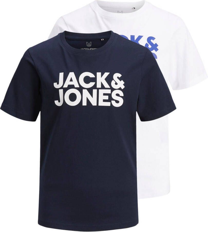 Jack & Jones Junior Shirt met ronde hals JJECORP LOGO TEE SS CREW NE 2PK NOOS JNR