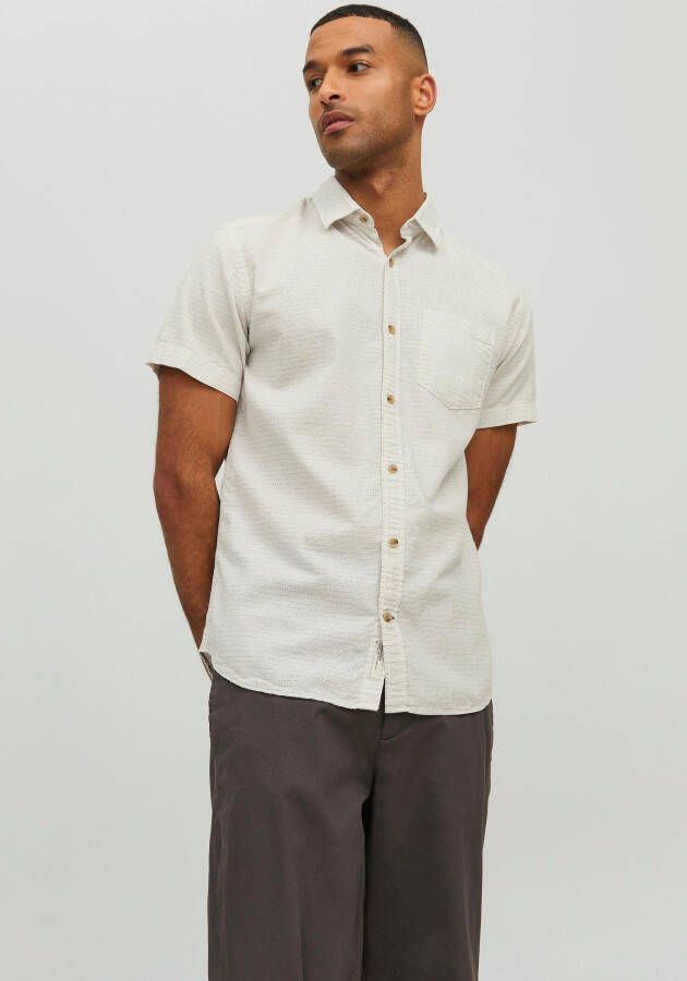 JACK & JONES ORIGINALS regular fit overhemd JORABEL met all over print cloud dancer