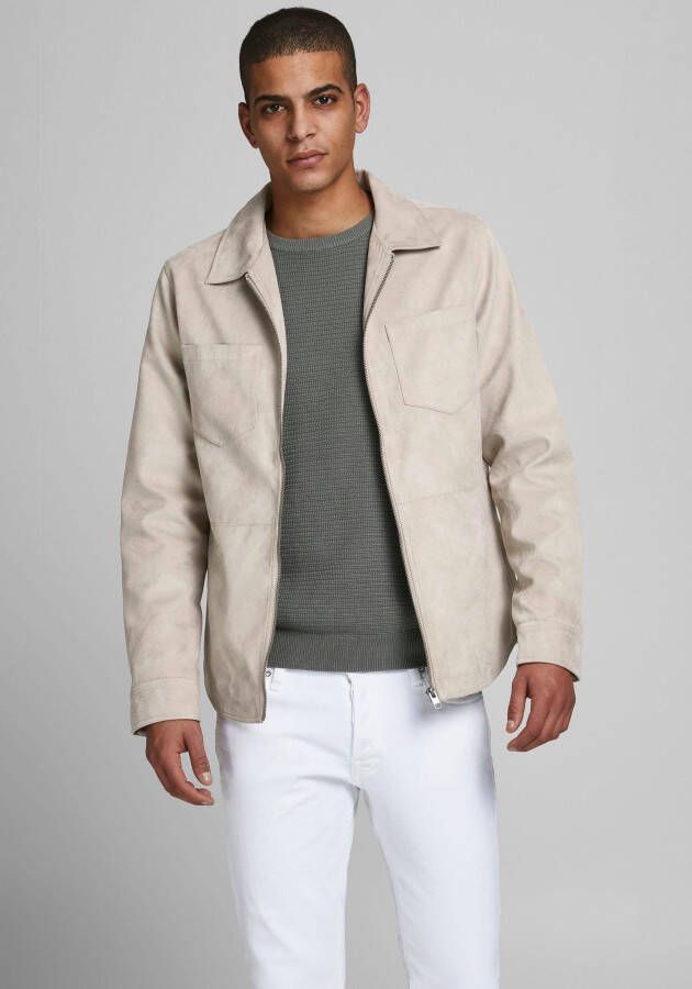 JACK & JONES PREMIUM regular fit overshirt JPRBLACOOPER white pepper