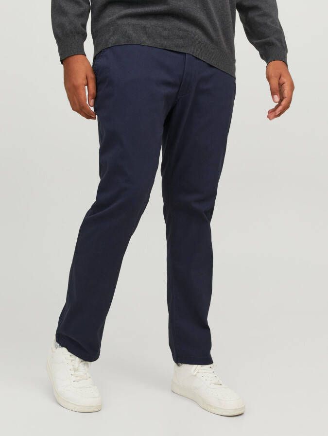 Jack & Jones Plus SIZE stoffen broek met knoop- en ritssluiting model 'MARCO'