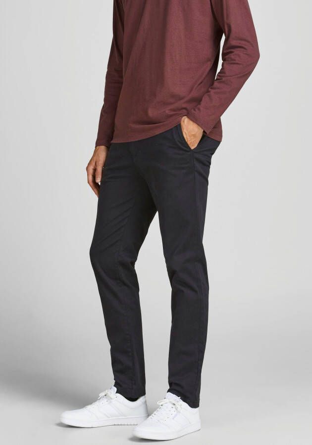 JACK & JONES PLUS SIZE slim fit broek JPSTMARCO JJBOWIE SA Plus Size zwart