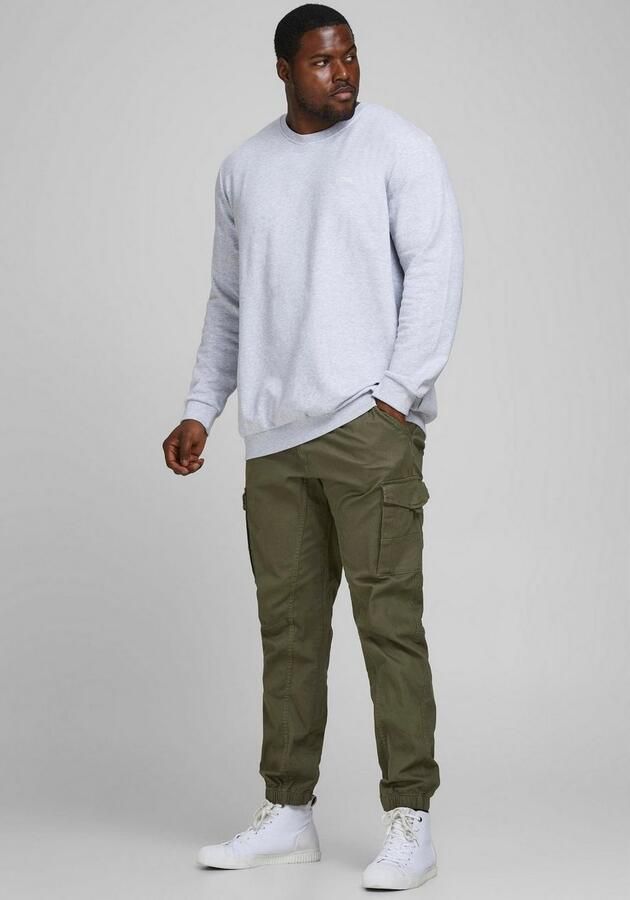 JACK & JONES PLUS SIZE tapered fit broek JPSTPAUL JJFLAKE Plus Size olive night - Foto 5