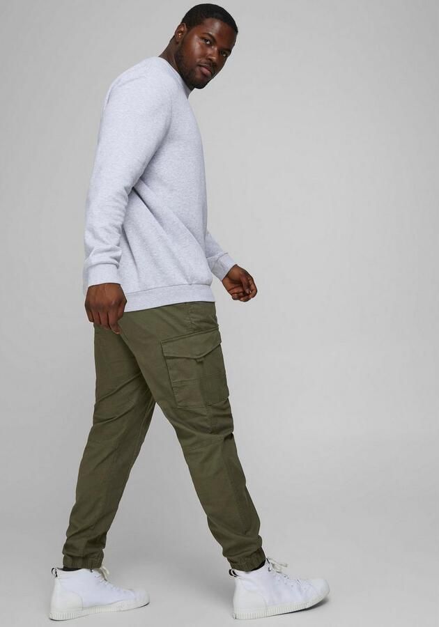 JACK & JONES PLUS SIZE tapered fit broek JPSTPAUL JJFLAKE Plus Size olive night - Foto 6