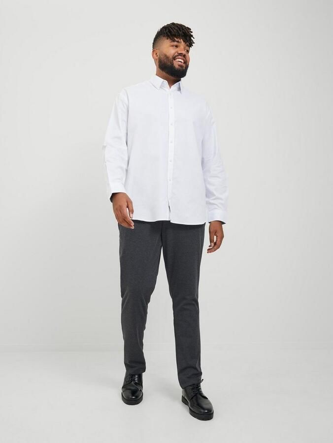 JACK & JONES PLUS SIZE gemêleerde slim fit chino JPSTMARCO Plus Size grijs - Foto 3