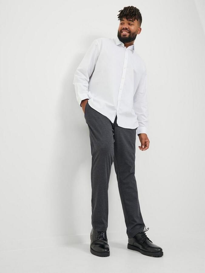 JACK & JONES PLUS SIZE gemêleerde slim fit chino JPSTMARCO Plus Size grijs - Foto 4