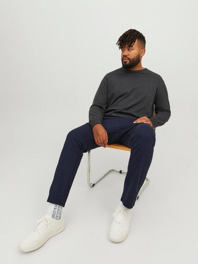 Jack & Jones Plus SIZE stoffen broek met knoop- en ritssluiting model 'MARCO' - Foto 8