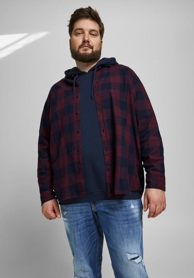 JACK & JONES PLUS SIZE geruit regular fit overhemd JJEGINGHAM Plus Size port royale - Foto 11