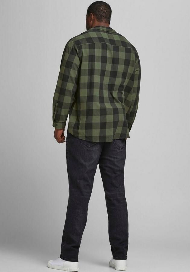 JACK & JONES PLUS SIZE geruit regular fit overhemd JJEGINGHAM Plus Size dusty olive - Foto 9