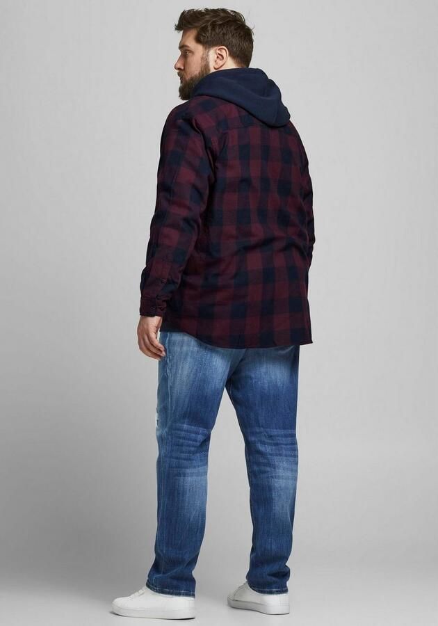 JACK & JONES PLUS SIZE geruit regular fit overhemd JJEGINGHAM Plus Size port royale - Foto 8