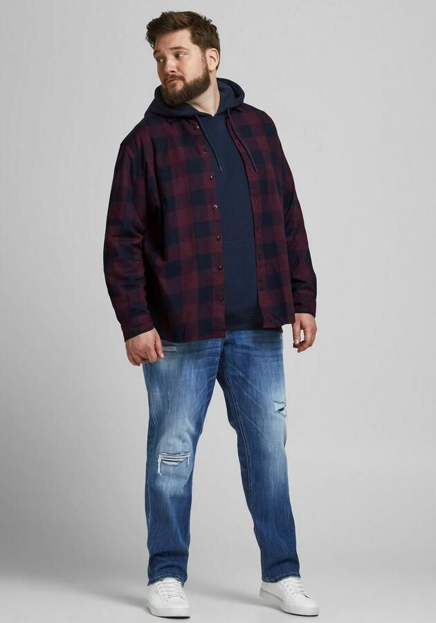 JACK & JONES PLUS SIZE geruit regular fit overhemd JJEGINGHAM Plus Size port royale - Foto 10