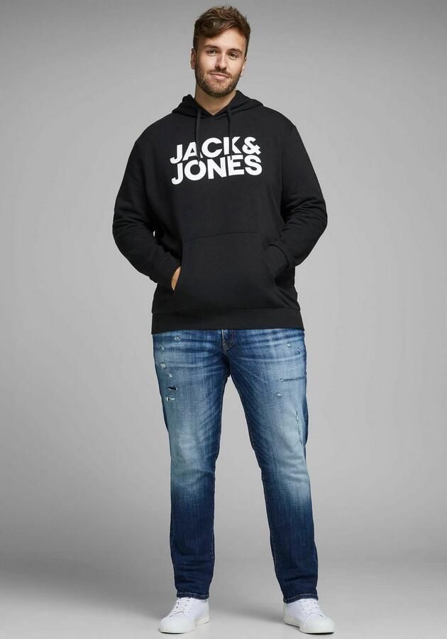 JACK & JONES PLUS SIZE hoodie JJECORP Plus Size met logo zwart - Foto 7