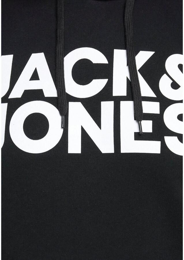 JACK & JONES PLUS SIZE hoodie JJECORP Plus Size met logo zwart - Foto 3