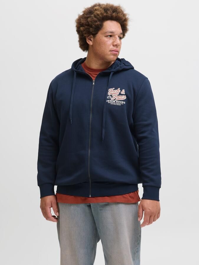 Jack & Jones PlusSize Hoodie JJELOGO SWEAT ZIP HOOD 2 COL AW25 PLS - Foto 9